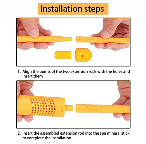 XUSHCL 2 Pack Spa Mineral Sticks Parts Cartridge for hot Tub Swimming Pool Fish Pond Filter, Last for 4 Month(Yellow)
