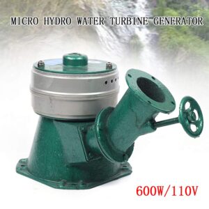 600W Hydro Generator Micro Hydroelectric Power Generator Portable Water Turbine Generator for Household Lighting, TV & Other Pure Resistance Household Appliances (110V 600W)