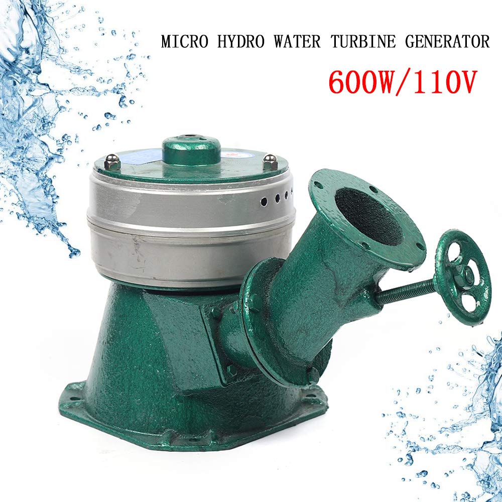 600W Hydro Generator Micro Hydroelectric Power Generator Portable Water Turbine Generator for Household Lighting, TV & Other Pure Resistance Household Appliances (110V 600W)