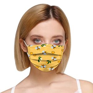 SHENQI 50 Packs Spring Disposable Face Masks Adult with Patterned Designs 50 Count (Pack of 1) face cover 0