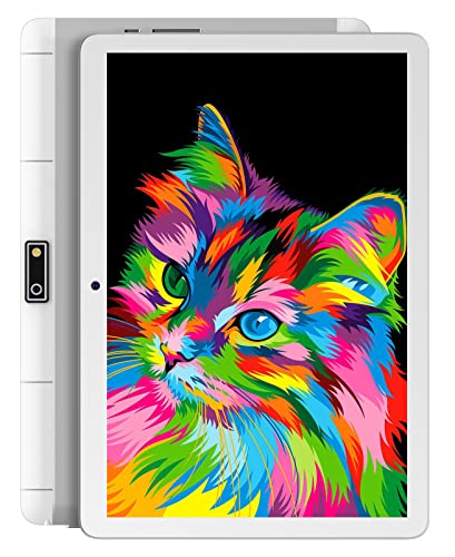 EEW Android 10 Inch Tablet, 3G Phone Talet with Dual Sim Card Slots, Dual Cameras, 2GB RAM 32GB Storage, 1280x800 HD Touchscreen, WiFi, Bluetooth 4.0, GPS, Quad Core (Silver)