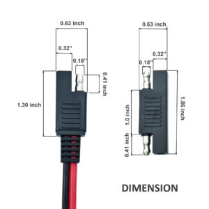 Ihurllu SAE Extension Cable, 10Feet SAE to SAE Extension Cord, 14AWG 2pin Quick Disconnect Harness Wire for Solar Panel and Battery Charging, 2PACK with One Reverse Polarity Connector