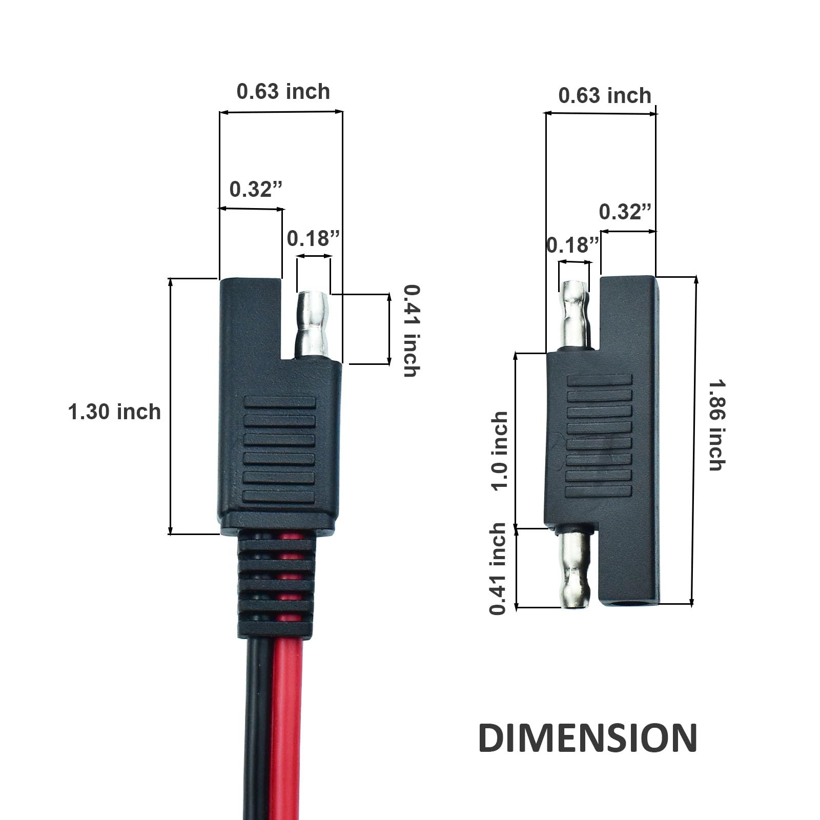 Ihurllu SAE Extension Cable, 10Feet SAE to SAE Extension Cord, 14AWG 2pin Quick Disconnect Harness Wire for Solar Panel and Battery Charging, 2PACK with One Reverse Polarity Connector