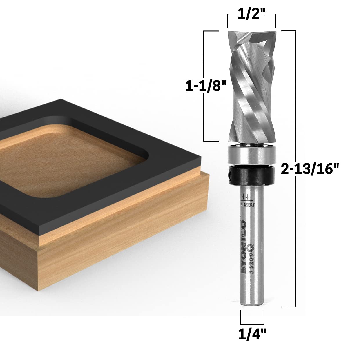 YONICO 33209q Top Bearing Ultra-Performance Compression Flush Trim Router Bit 1/4-Inch Shank