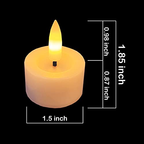 6 Packs 3D Black Wick Led Flameless Battery Operated Tea Lights Candles with Remote Control,Romantic Valentine's Day Decor Flickering Votive Tea Light Candle for Special Night,Fake Timer Tealight