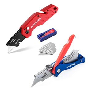 workpro folding utility knife & workpro folding utility knife, 15 extra blades included