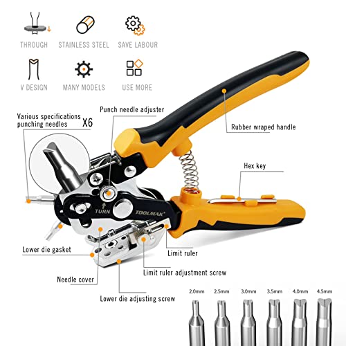 Leather Hole Punch Tools Multifunction Hole Puncher,Very Effortless Get Perfect Holes for Leather and Belt,Cardboard,Plastic,Creative Gifts for DIY Lovers