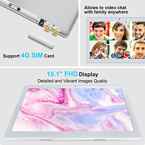 SZTPSLS Tablet 10.1 Inch 10.0 Android Tablet with Dual SIM Card Slot 2GB+32GB, Quad-Core, IPS HD Display, 128GB Expand Storage
