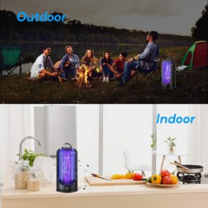 Bug Zapper for Indoor Outdoor, Rechargeable Mosquito Zapper with 3600V High Powered, Electric Pest Control Insect Fly Zapper Can Attract Gnats, Mosquitoes, Flies, Moths for Home, Patio (Purple)