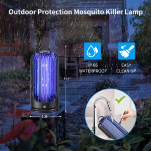 Bug Zapper for Indoor Outdoor, Rechargeable Mosquito Zapper with 3600V High Powered, Electric Pest Control Insect Fly Zapper Can Attract Gnats, Mosquitoes, Flies, Moths for Home, Patio (Purple)