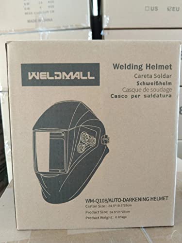 WELDMALL Large Viewing Screen True Color Auto Darkening Welding Helmet 4 Arc Sensor Wide Adjustable Shade DIN 5-9/9-13 for TIG MIG Arc Welder Hood Grinding Welder WM-Q108