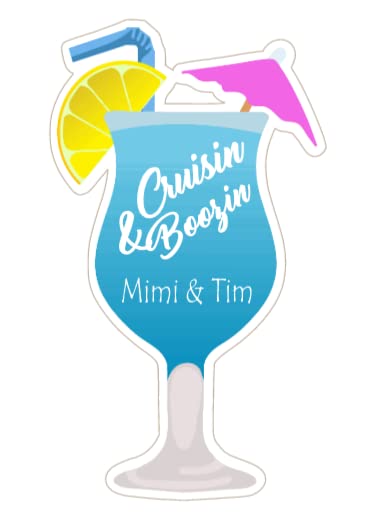 Blue Cruisin Drink Magnet Customized for your Stateroom Door on your Disney Cruise, Carnival, Royal Caribbean, etc. - Personalized Tropical Drink