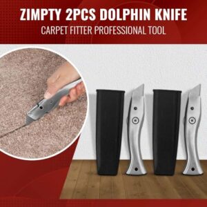 Zimpty 2PCS Delphin dolphin knife Carpet Fitter Professional Tool- Box Cutter