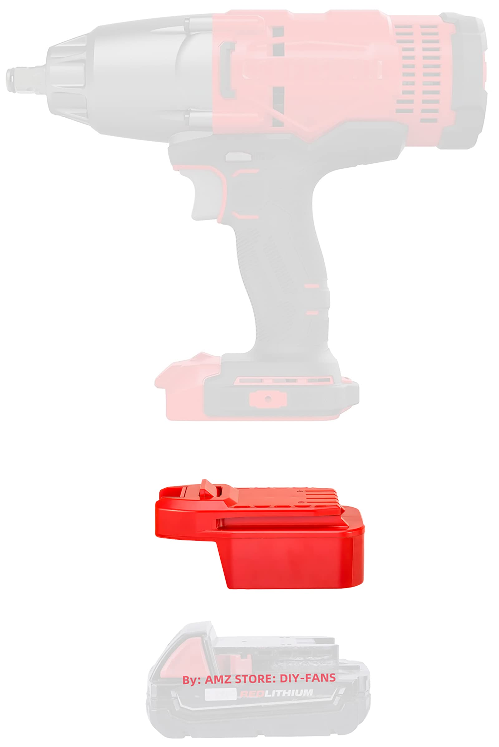 LQ-18RY Adapter Only Fits Craftsman V20 (NOT Old 20v) Cordless Tools for Milwaukee M18 Platform Lithium Batteries-Adapter Only RED MQ-GV 0