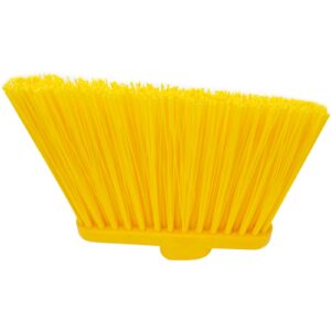 SPARTA Plastic Broom Head, Angled, Un-Flagged for Large Debris Indoor, Outdoor, Home, Restaurant, Lobby, Office, 12 Inches, Yellow, (Pack of 12)