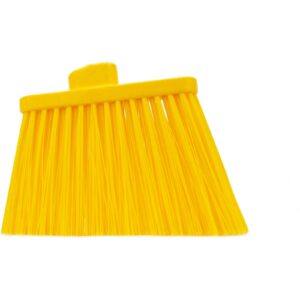 SPARTA Plastic Broom Head, Angled, Un-Flagged for Large Debris Indoor, Outdoor, Home, Restaurant, Lobby, Office, 12 Inches, Yellow, (Pack of 12)