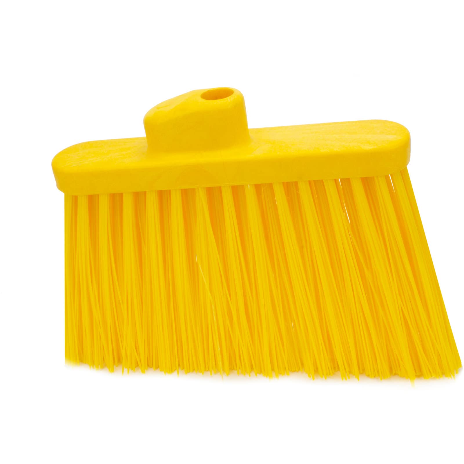 SPARTA Plastic Broom Head, Angled, Un-Flagged for Large Debris Indoor, Outdoor, Home, Restaurant, Lobby, Office, 12 Inches, Yellow, (Pack of 12)