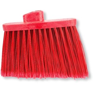 sparta plastic broom head, angled, flagged for small debris indoor, outdoor, home, restaurant, lobby, office, 12 inches, red (pack of 12)