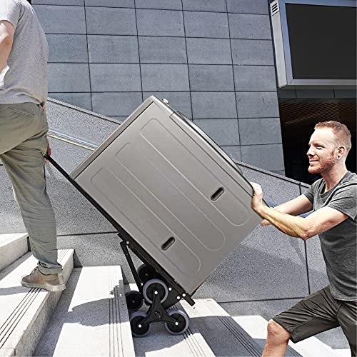 Heavy Duty Stair Climbing Cart 330lb Capacity Suitable for Small Refrigerators Washing Machines,All Terrain Portable Folding Stair Climber Hand Truck with 6 Wheels