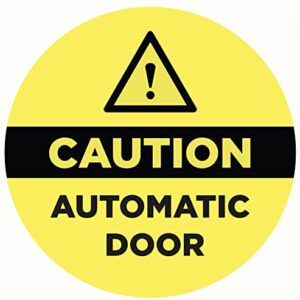 CLEVER SIGNS 4-Pack Caution Automatic Door Decals for Glass Door, Two-Sided, Caution Automatic Door Stickers, 6 inches