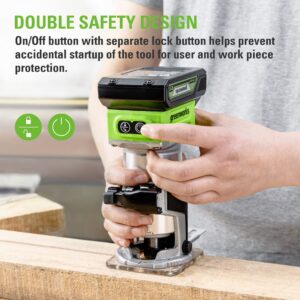 Greenworks 24V Brushless Compact Router with 2Ah Battery and Charger