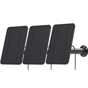 4w 6v solar panel compatible with arlo pro 3/pro 4/arlo ultra/ultra 2 & arlo go 2 only, includes secure wall mount, ip65 weatherproof,13.1ft power cable-black