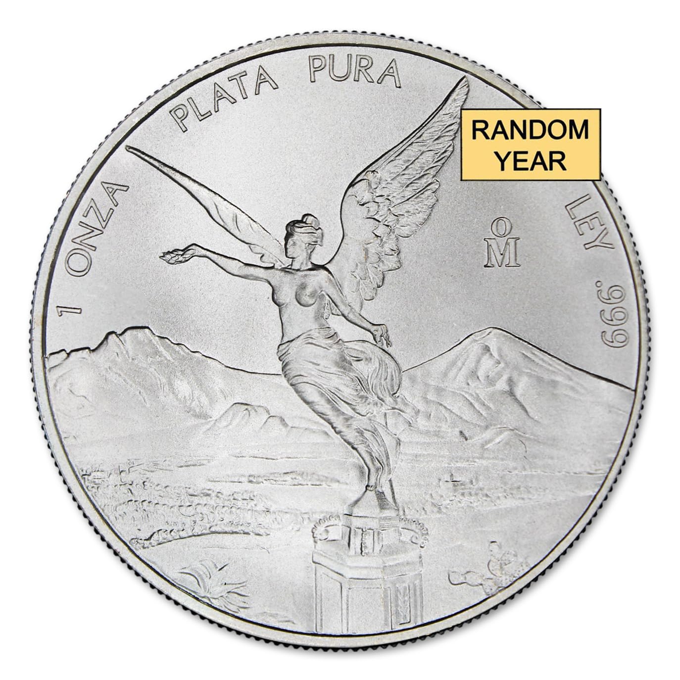 1982 - Present (Random Year) 1 oz Mexican Silver Libertad Coin Brilliant Uncirculated with Certificate of Authenticity - Moneda de Plata Pura de Ley 1 Onza BU