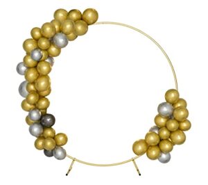 round backdrop stand circle arch, 6.5ft golden aluminum balloon arch kit for party decoration wedding arch flower ring stand harfirbe