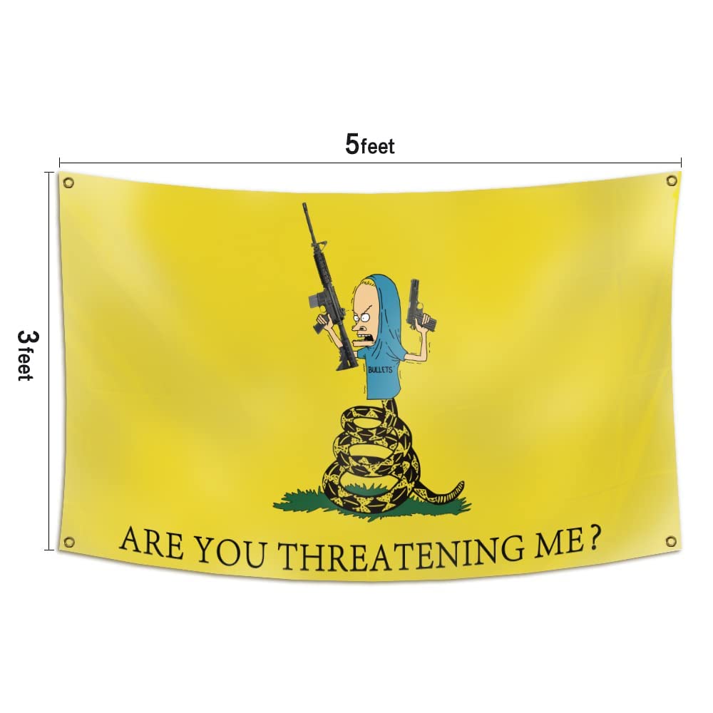 DESFLOPY Are You Threatening Me Flag 3x5Ft Banner For College Dorm Room Man Cave Frat Wall Outdoor Dec