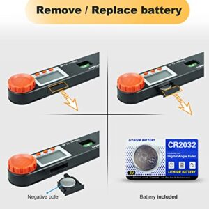 VOLCANOES CLUB Digital Angle Finder Protractor - 7inch Angle Gauge Spirit Level Ruler with INCH/MM & Level Bubble Vials - 360 Degree Measuring Super Gauge Tool for Carpenter, Construction, Woodworking
