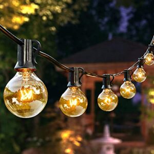 avanlo outdoor string lights 100ft 2-pack, dimmable g40 globe patio string lights with 54 edison bulbs waterproof hanging outside lights for patio backyard bistro wedding cafe party christmas decor