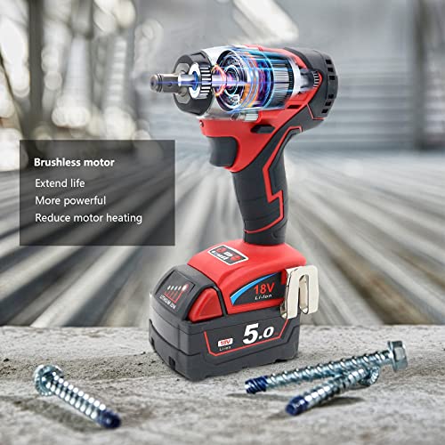 FSYAO 18V 1/2 inch cordless impact wrench-brushless, 350 ft-lbs maximum torque, 4-speed adjustment, automatic start and stop.(Main unit only, no battery).