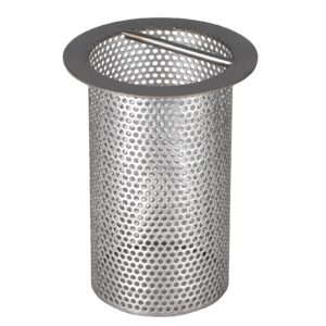 hotyell 4" commercial floor drain strainer, 6'' high, thick stainless steel and finely polished drain basket