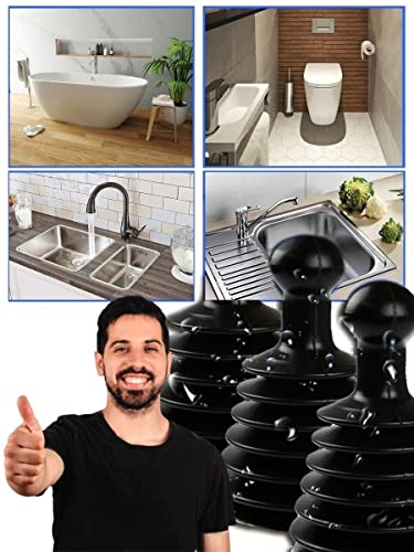 Plunger Mighty Tiny Plunger Designed for Bathroom Kitchen Sinks, Perfect for RV’s. Unclogs Fast & Easy , Black Sink and Drain Plunger for Bathrooms, Kitchens, Sinks, Baths and Showers. Small Powerful