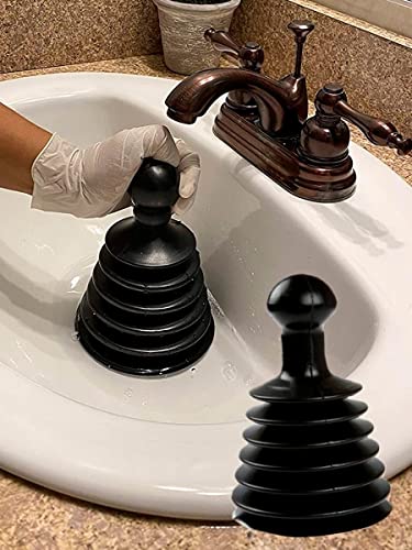 Plunger Mighty Tiny Plunger Designed for Bathroom Kitchen Sinks, Perfect for RV’s. Unclogs Fast & Easy , Black Sink and Drain Plunger for Bathrooms, Kitchens, Sinks, Baths and Showers. Small Powerful