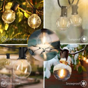 Svater Outdoor String Lights 150FT, Patio Lights with 75+3 Shatterproof LED Bulbs, Outside Plastic Hanging Globe Lights for Backyard Cafe Market Bistro, Dimmable Warm White 2700K