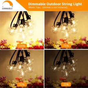 Svater Outdoor String Lights 150FT, Patio Lights with 75+3 Shatterproof LED Bulbs, Outside Plastic Hanging Globe Lights for Backyard Cafe Market Bistro, Dimmable Warm White 2700K