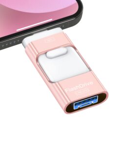 sunany usb flash drive 256gb, photo stick memory external data storage thumb drive compatible for phone, pad, android, pc and more devices (pink)