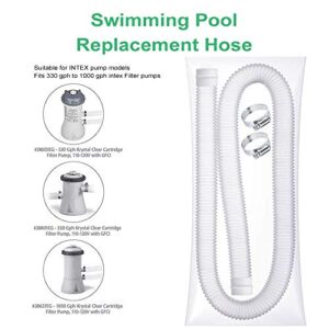 Swimming Pool Replacement Hose,1.25Inches Diameter Replacement Hose,Pool Filter Replacement Hose Compatible with filter Pump 330 GPH, 530 GPH, and 1000 GPH.(59in length)