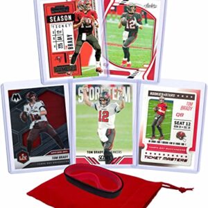 Tom Brady Football Cards Assorted (5) Bundle - Tampa Bay Buccaneers Trading Cards