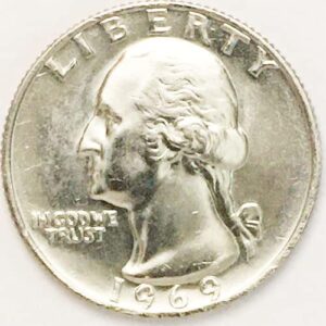1969 p,d bu washington quarters choice uncirculated us mint 2 coin set