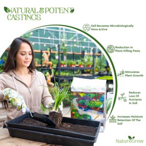 NatureGrow Earth Worm Castings-10lb - Worm Castings Organic, Plant Fertilizer, Earthworm Castings - Pure Worm Castings for Gardening, Organic Worm Casting
