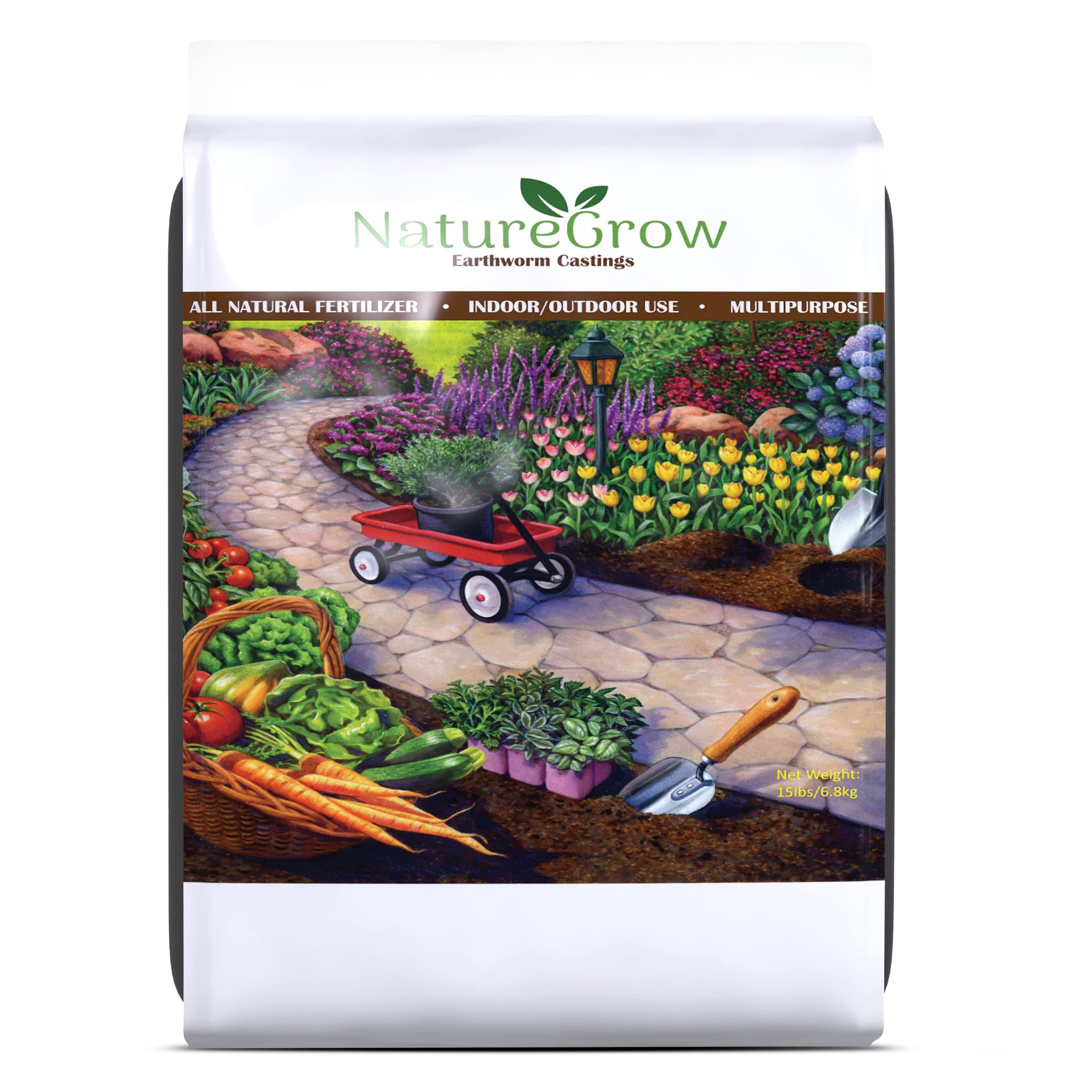 NatureGrow Earth Worm Castings-10lb - Worm Castings Organic, Plant Fertilizer, Earthworm Castings - Pure Worm Castings for Gardening, Organic Worm Casting