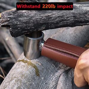 BIYIEE Survival Settlers Tool, Scotch Eye Wood Auger Drill Bit Stainless Steel Bushcraft Hand Auger Wrench for Camping, Manual Auger Outdoor Survival Tools, Survival Gear and Equipment, Brown