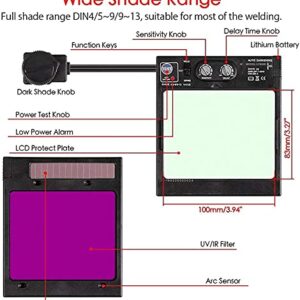 Tekware Auto Darkening Welding Helmet, Ultra Large Viewing Screen True Color Welder helmet, 4 Arc Sensor Welding Hood, Lightweight Hemispherical 4C Lens Welding Mask, Variable Shade 4~5/9-9/13