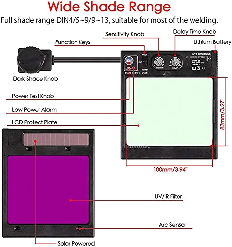 Tekware Auto Darkening Welding Helmet, Ultra Large Viewing Screen True Color Welder helmet, 4 Arc Sensor Welding Hood, Lightweight Hemispherical 4C Lens Welding Mask, Variable Shade 4~5/9-9/13