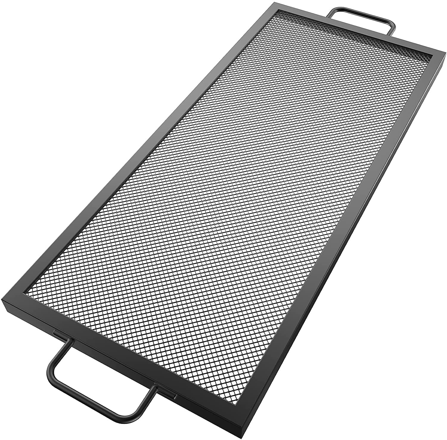 VEVOR Rectangle Fire Pit Grate,32-inch Fire Pit Grill Grate, X-Marks Rectangle Grill Grate, Black Steel Fire Grate, Fire Pit Cooking Grate with Handles, Fire Grill Grate for Fire Pit, Campfire