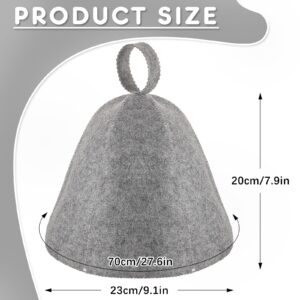 JaGely 2 Pcs Sauna Hat Vaporarium Hat Sauna Wool Hat Russian Banya Cap for Men Women Bath Accessories (Gray,White)