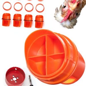 Roosty's® Rat Proof Chicken Feeder Kit - Rodent Proof Chicken Feeder with SmartStopper Caps - Chicken Feeders No Waste Rodent Proof, Poultry Feeder, Chicken Feeder Port - No Waste Chicken Feeder