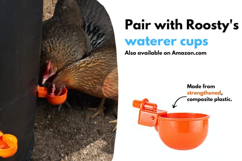 Roosty's® Rat Proof Chicken Feeder Kit - Rodent Proof Chicken Feeder with SmartStopper Caps - Chicken Feeders No Waste Rodent Proof, Poultry Feeder, Chicken Feeder Port - No Waste Chicken Feeder